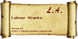 Lakner Aranka névjegykártya